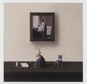 我将情书折成船-版画-张凯