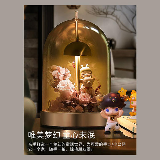 新特丽琥珀灯1140001玻璃卧室充电台灯 轻奢简约温馨少女ins触摸装饰床头灯 商品图1