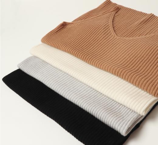 必备打底 | 48支精纺山羊绒V领针织罗纹打底背心 商品图8