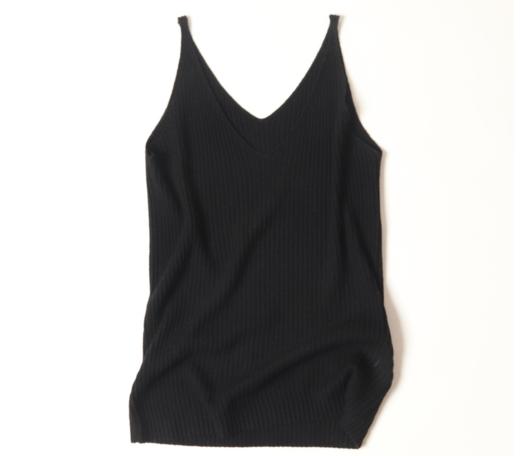 必备打底 | 48支精纺山羊绒V领针织罗纹打底背心 商品图12