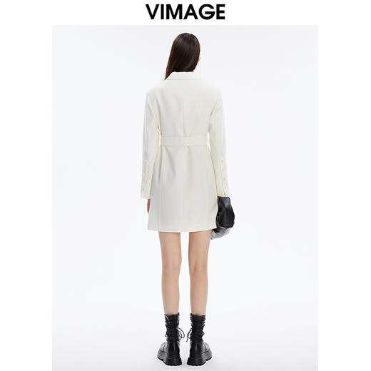 VIMAGE纬漫纪冬季新款女士风衣修身显瘦休闲系腰带风衣外套女外套V1603240 商品图5