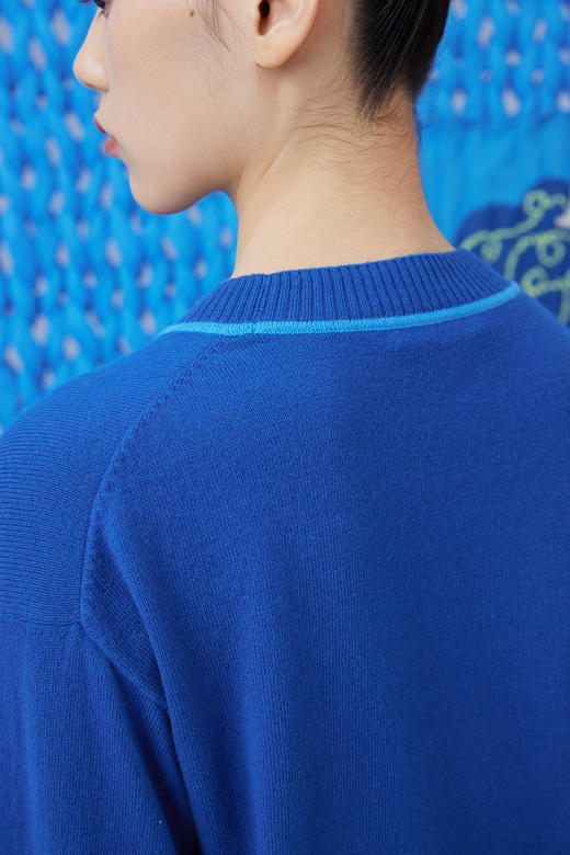 卡通小羊手工绣花羊绒女套衫 SJF93W381N 商品图1