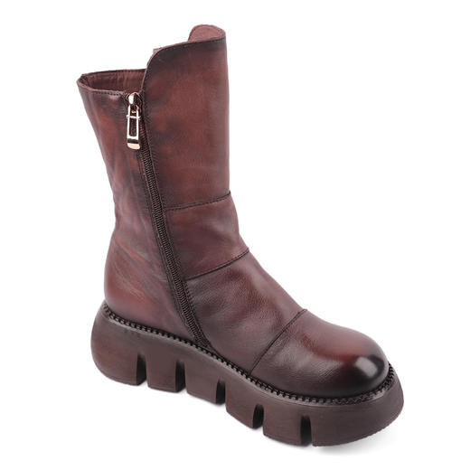 富贵吉祥2021圆头超轻厚底时尚女鞋加绒F218008 商品图7