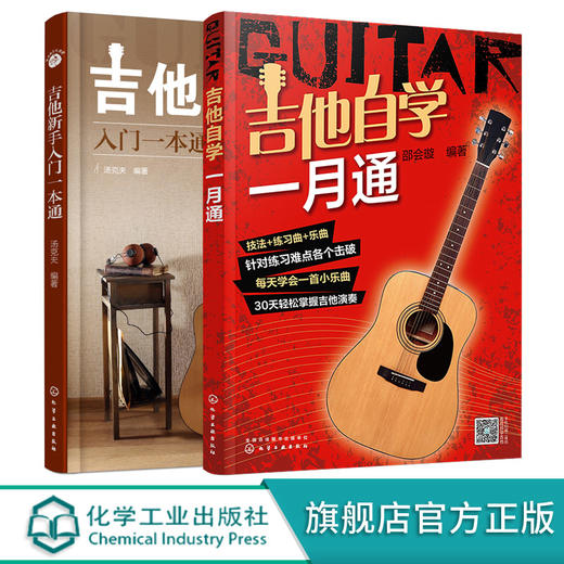 零基础音乐教程 吉他新手入门一本通 吉他自学一月通 套装2册 吉他入门教程 零起步轻松掌握热门曲目 吉他自学 吉他演奏基本技法 商品图0