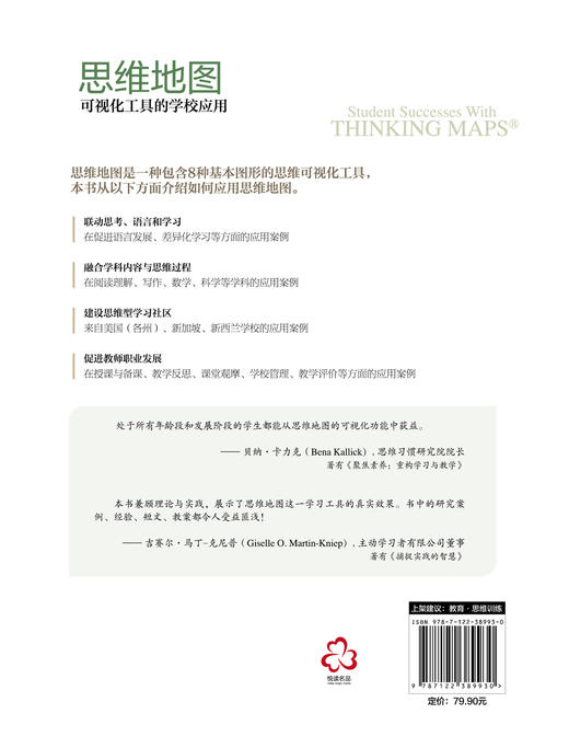思维地图 可视化工具的学校应用 大卫海勒 哈佛教育学院18位专家联合撰写 思维可视化工具 风靡英美的思维教育案例 思维研究书籍 商品图1