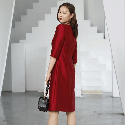 宗洋女士显瘦长袖圆领连衣裙BQK1ST7604Z-61 商品图2