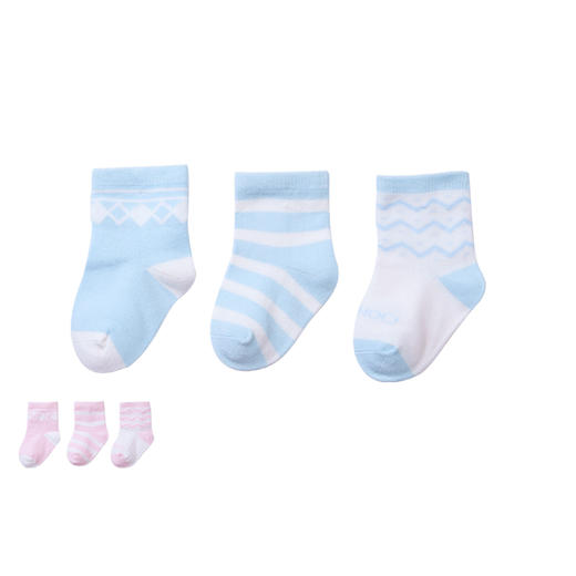 英氏袜子婴儿透气薄款袜新生婴儿儿春秋幼儿袜 3双装 商品图3