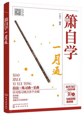 箫自学一月通 箫演奏各种基本技法 识谱练习基础乐理 箫吹奏方法 箫洞箫吹奏演奏基础教材 乐理乐曲歌曲零起步初学入门自学教程书