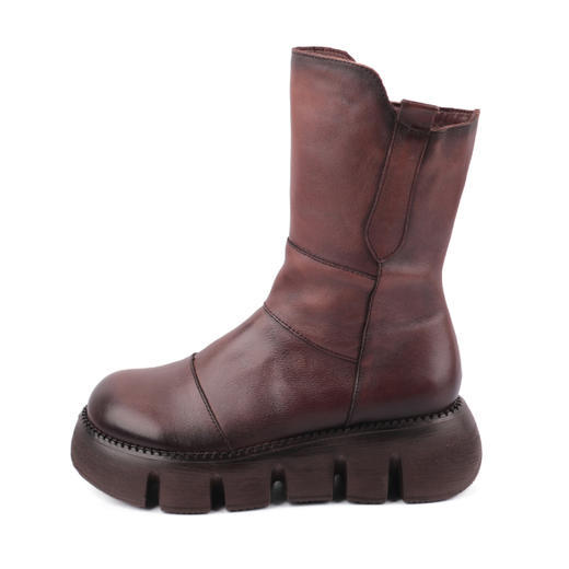 富贵吉祥2021圆头超轻厚底时尚女鞋加绒F218008 商品图8