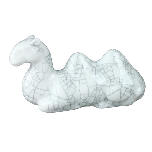 【金石印坊】哥窑骆驼笔搁笔架煨冰纹片墨纹叶脉纹瓷笔山 商品图4