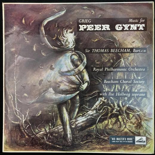 LP黑胶唱片 格里格《为<培尔·金特>作的曲》 皇家爱乐乐团 汤玛斯·比彻姆爵士指挥 比查姆合唱团 女高音：伊尔斯·霍尔韦格 商品图0