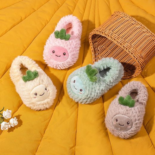 【防滑耐磨 好面料不掉毛】小鹿米利新款儿童棉拖鞋冬季室内家居防滑可爱卡通宝宝超软棉鞋 商品图1