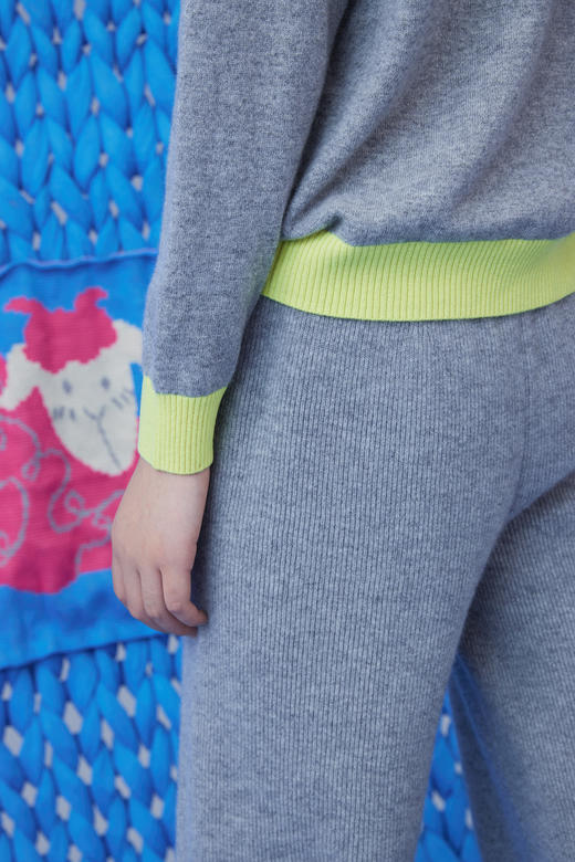 卡通小羊手工绣花羊绒女套衫 SJF93W381N 商品图4