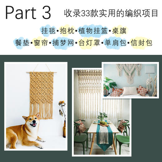 绳编格调家居饰物 绳结 纹样 技法全书 从绳编小白晋升绳编达人 总结25种基础绳结 141种编织纹样 33个经典作品 手作工艺 绳编艺术 商品图3