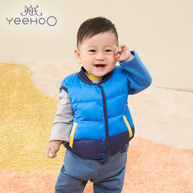 英氏-童衣类（冬）E1英羽马夹电光蓝100CM