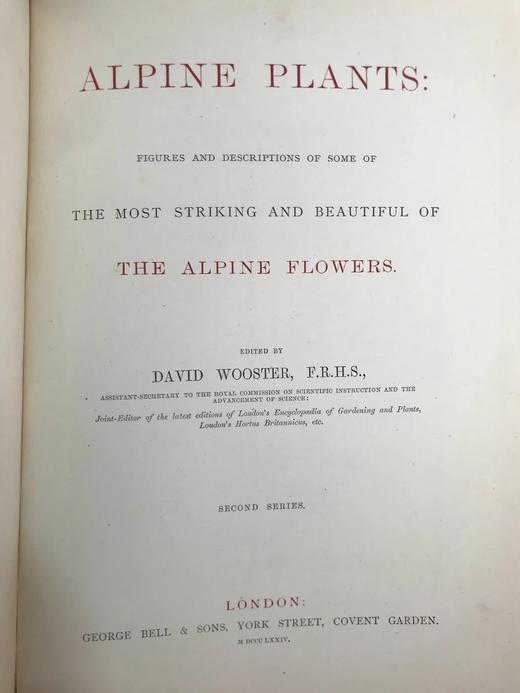1874年 阿尔卑斯山植物图鉴 108页套色版画插图 真皮脊精装16开 商品图4