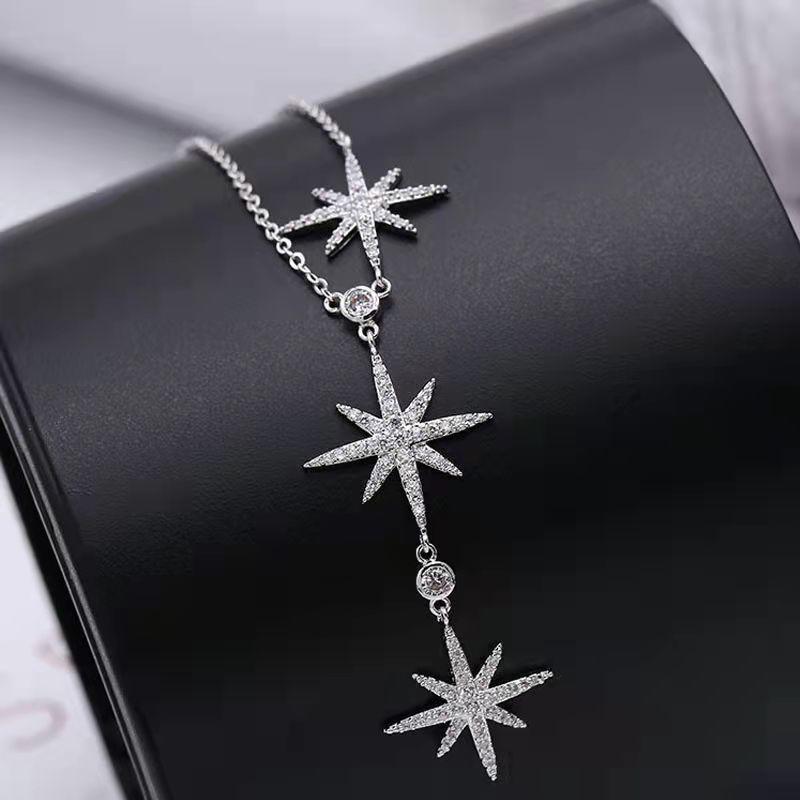 玖钻s925银轻奢天芒星项链n1166~玖钻