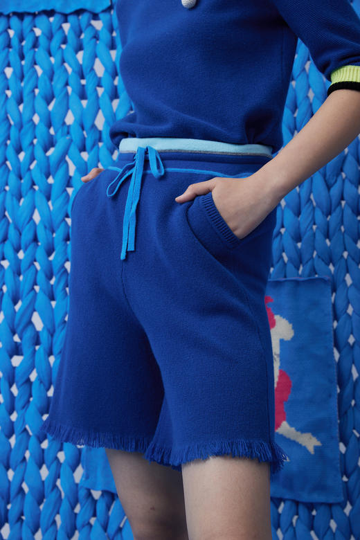  羊绒运动风流苏边短裤 SJF93K300N 商品图0