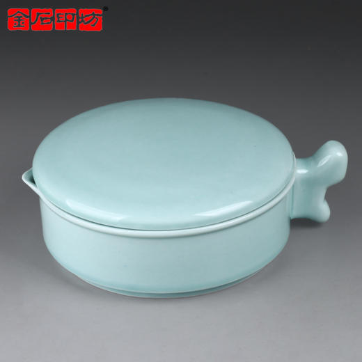 【金石印坊】青瓷小墨盒墨碟带盖内置刮墨桩小楷中楷墨盒 商品图0