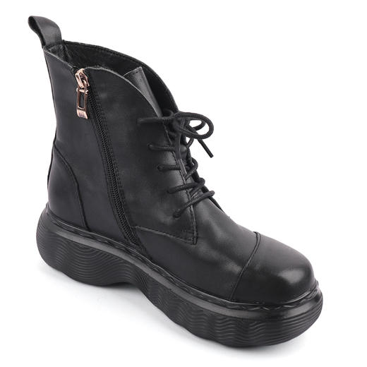 富贵吉祥2021超轻胶底牛皮女靴园头F218009 商品图7