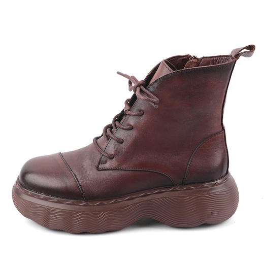 富贵吉祥2021超轻胶底牛皮女靴园头F218009 商品图3