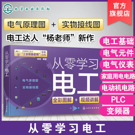 抖音电工达人工业帮杨老师新作 从零学习电工 电工基础知识电工上岗入门书 电工彩图学习书籍 电工电路PLC变频器电工入门参考书 商品图2