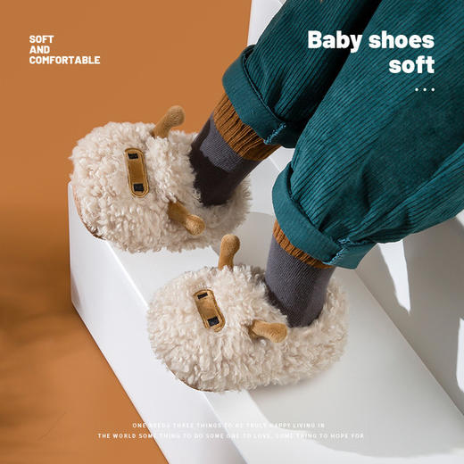 【柔软舒适 让宝宝爱上走路】儿童棉拖鞋冬季新款机器人男童女童居家防滑卡通宝宝拖鞋毛毛鞋 商品图4