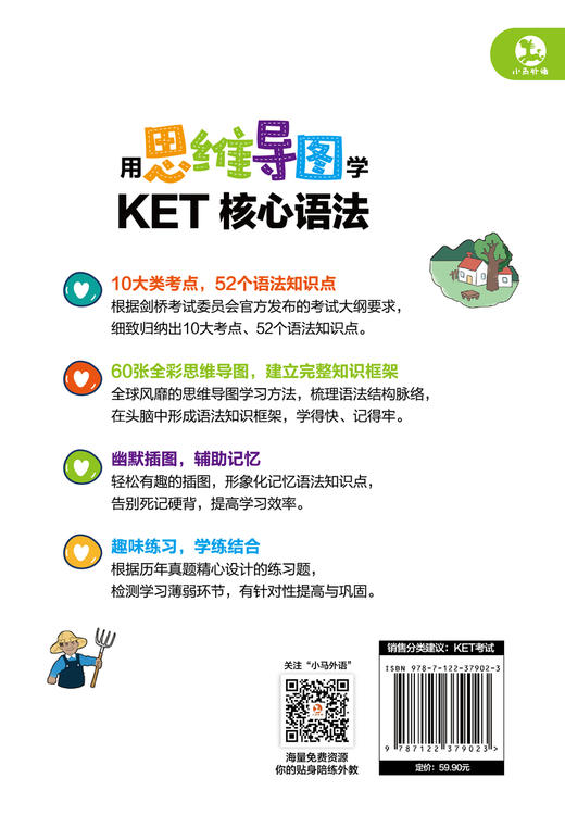 用思维导图学KET核心语法 6-12 剑桥KET考试 核心语法 体系化解析 思维导图 考试真题 语法知识框架 图文结合 小学生英语学习书籍 商品图1