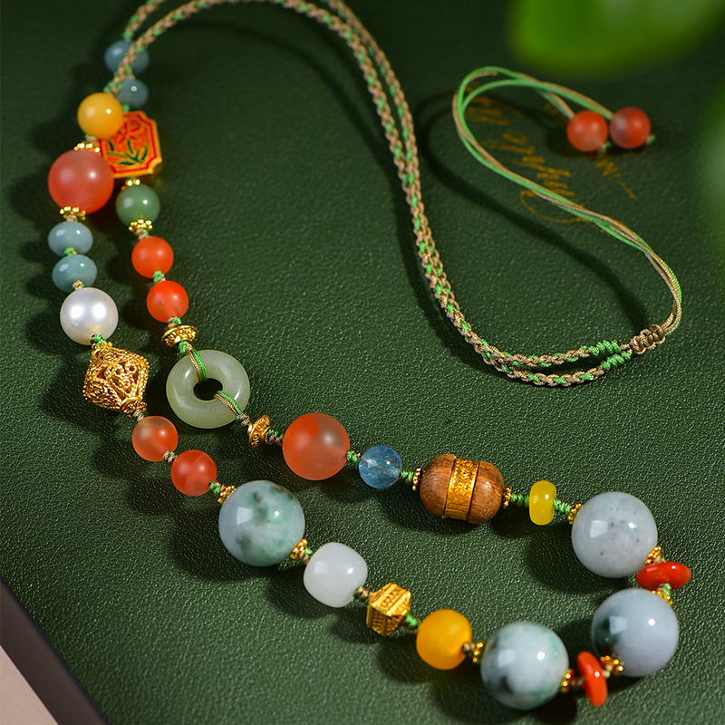 原创设计时尚款多宝跳色糖果色项链车挂