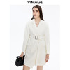 VIMAGE纬漫纪冬季新款女士风衣修身显瘦休闲系腰带风衣外套女外套V1603240 商品缩略图0
