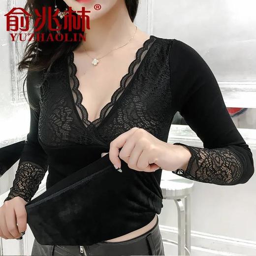 【爆款超低价预售 急单慎拍】俞兆林保暖背心女加绒加厚上衣带胸垫蕾丝紧身打底秋冬季保暖内衣 商品图1