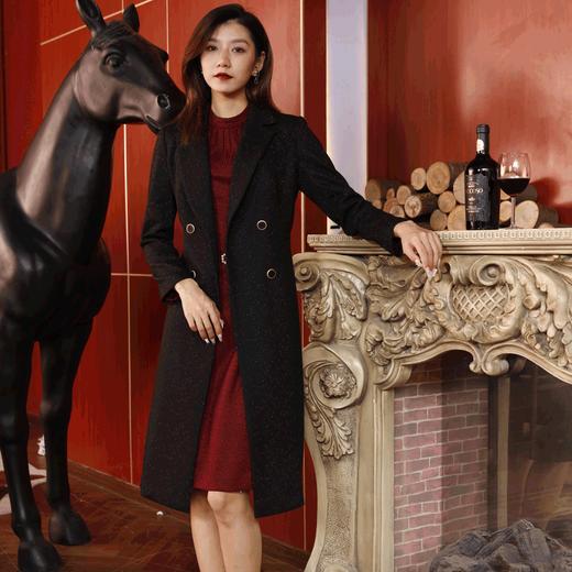 宗洋女士黑色百搭中长款大衣BDK1CD7702Y-06 商品图2