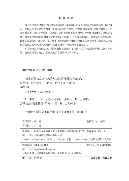 城市公共物品安全风险与韧性治理研究 城市公共物品安全风险与韧性治理难点 特色治理建设路径 城市公共物品韧性新功能行动指南 商品图2