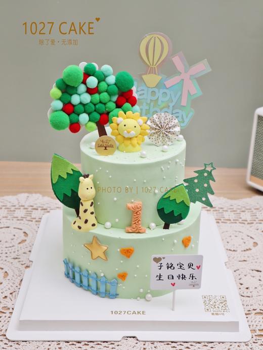 1027CAKE | 动物 双层款式 森林 长颈鹿 狮子 商品图1