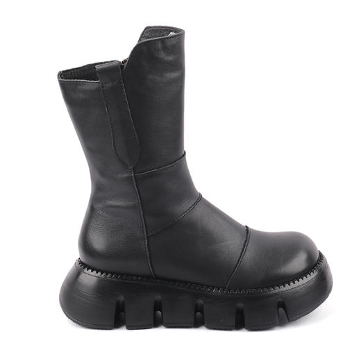 富贵吉祥2021圆头超轻厚底时尚女鞋加绒F218008 商品图4