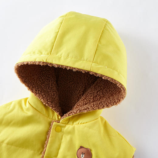 英氏-童衣类（冬）E1连梭帽马夹桔黄110CM 商品图3
