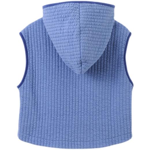 英氏-童衣类（冬）E1英针帽马夹淡牛仔蓝100CM 商品图4