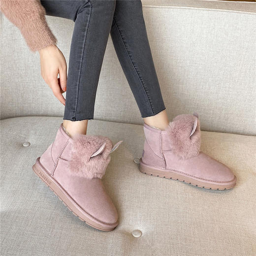 ZHR雪地靴女靴2021年新款棉靴女冬加绒加厚圆头爆款靴子平底短靴 商品图5