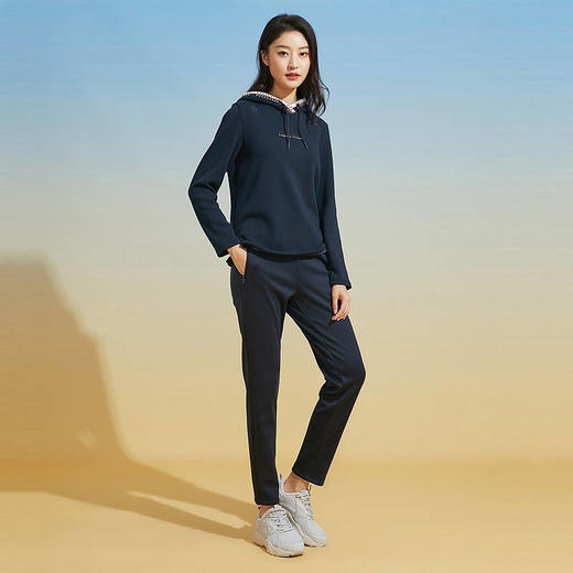 RAPIDO雳霹道2021秋冬女士珊瑚绒连帽加绒运动卫衣CP1941L45R 商品图2