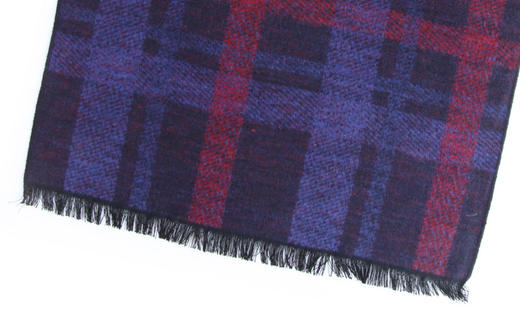 蓝紫 真丝双面提花拉绒围巾 商品图2