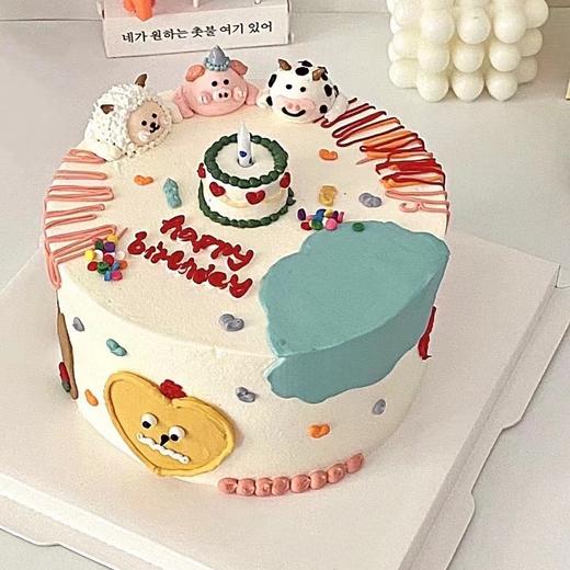 小动物卡通蛋糕（备注要什么小动物以及要画生日帽的小动物，无备注则按原图）-低糖处理无添加 商品图12