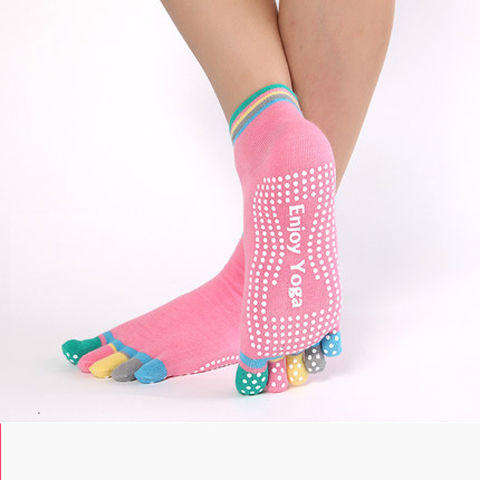 【3双装】健身空中瑜伽袜子蹦床硅胶防滑五指袜 商品图4