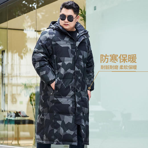 【超大码】【过膝长款】【新款DJY】大依优型大码长款过膝羽绒服加肥加大外套休闲胖子大码男休闲宽松 商品图3