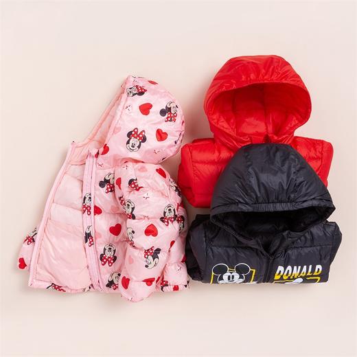 迪士尼男女儿童新款时尚潮米奇米妮满印羽绒服轻盈保暖白鸭绒外套214S1530
 商品图5