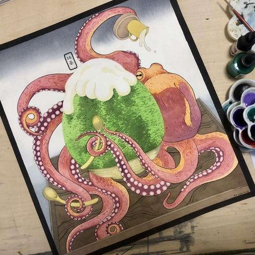 FallingCat『抹茶沙冰 』 ｜方形复刻画 商品图0