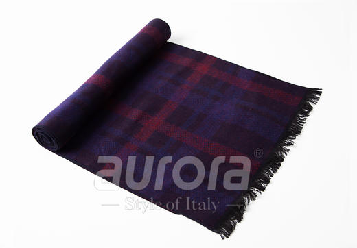 蓝紫 真丝双面提花拉绒围巾 商品图0