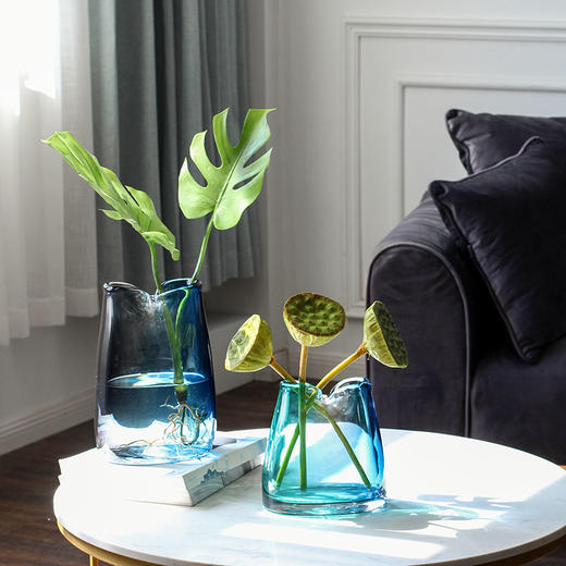 11月新品玻璃花瓶扁口加厚 商品图0