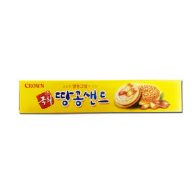 韩国进口crown克丽安花生夹心饼干早餐饼干休闲小零食 70g