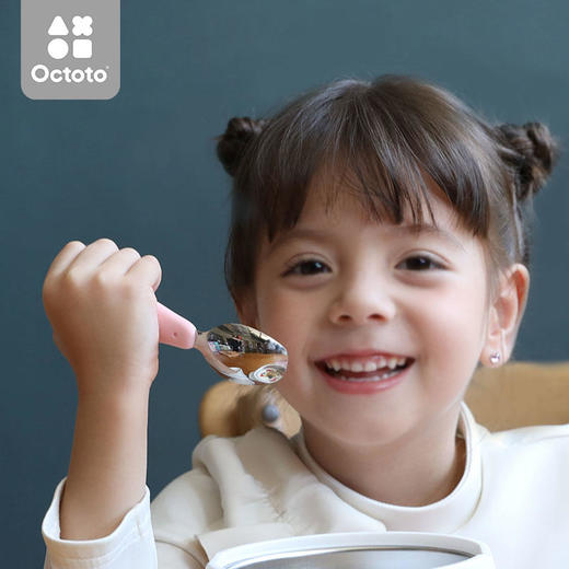 【双十一特价】octoto儿童不锈钢勺子叉子套装宝宝学吃饭训练饭勺便携辅食勺餐具 商品图3