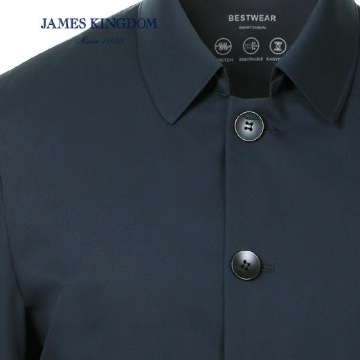 【耐磨防风】占姆士男士商务春季新款中年干部翻领中长款风衣外套男BF7L1E910 商品图4